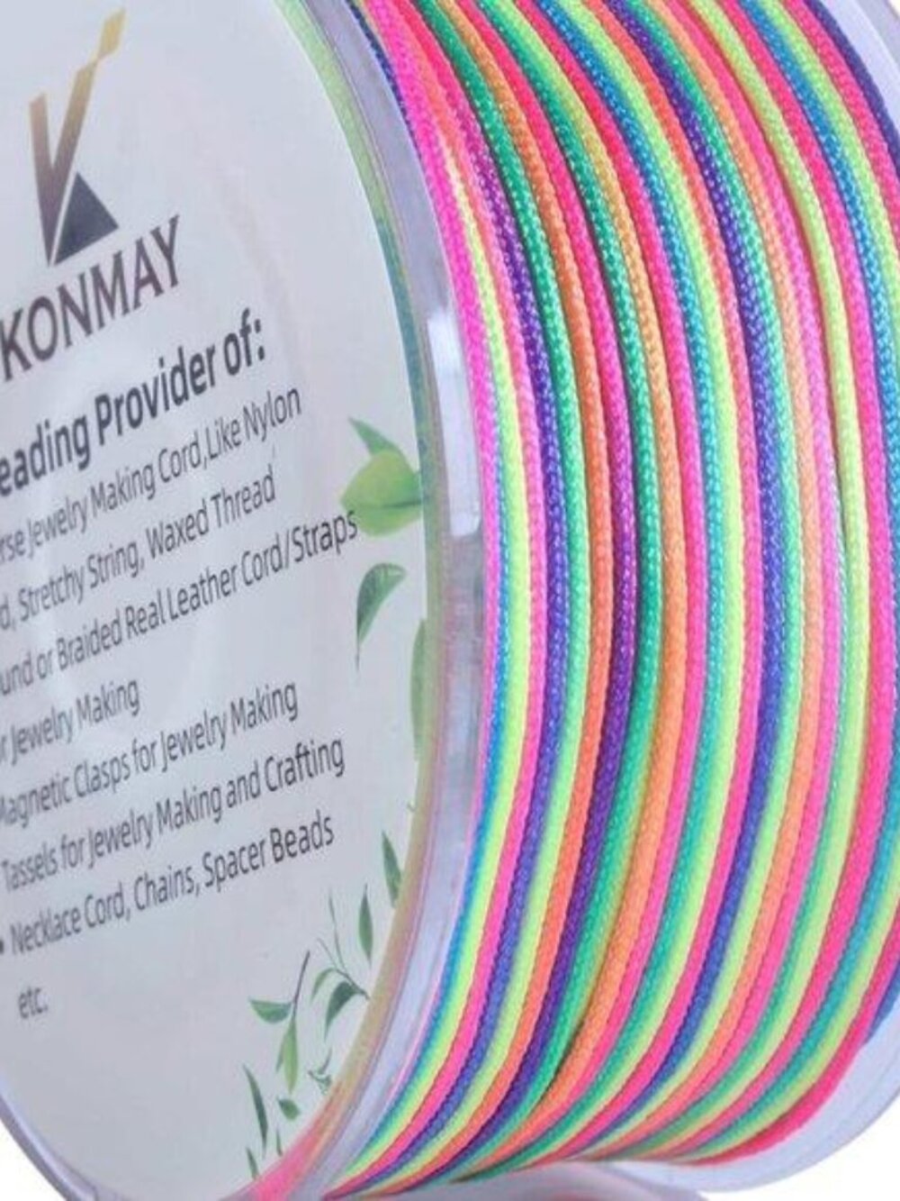 1.0mm Rainbow Nylon String with Case for Bracelets,90 Yards Braided Nylon Satin